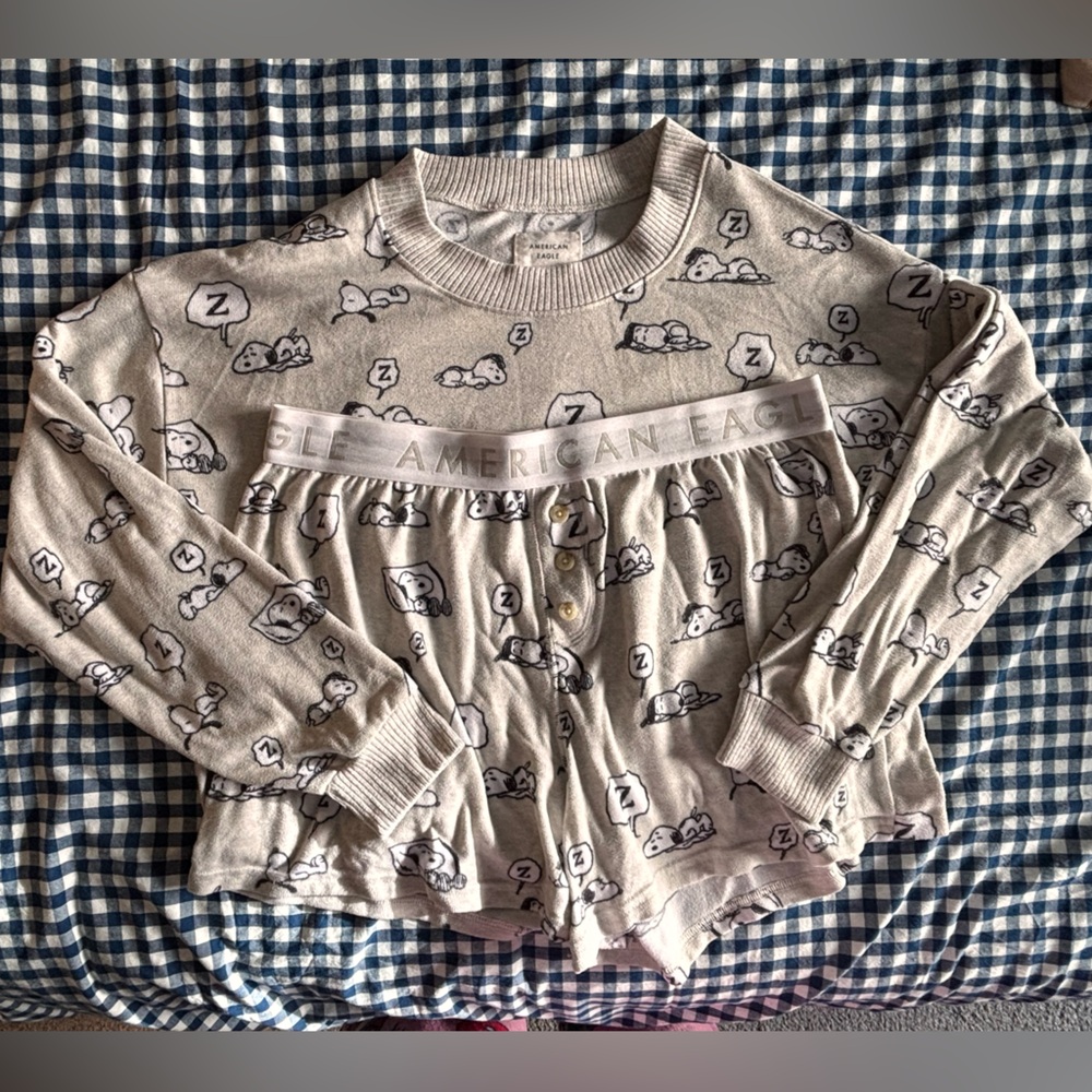 American Eagle Snoopy pj set
